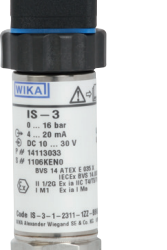 Transmissor de pressão WIKA,  IS-3 0 … 40 bar; 4…20 mA, 2-fios EX ia