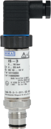 Transmissor de pressão WIKA,  IS-3 0 … 6 bar; 4…20 mA, 2-fios Ex ia